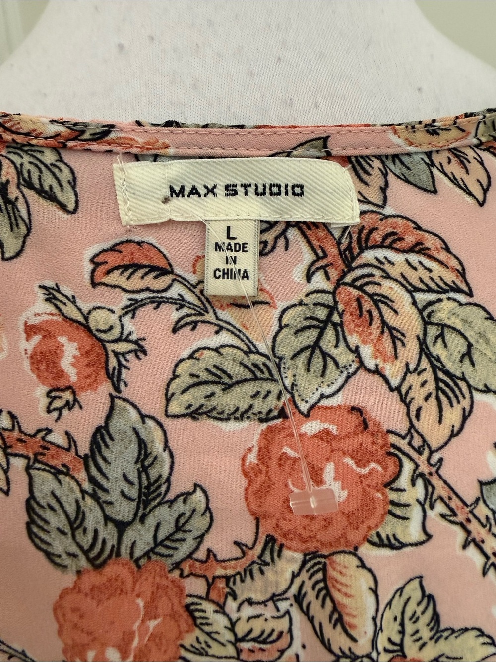 Max Studio coral pink floral pattern maxi dress - Picture 4 of 4